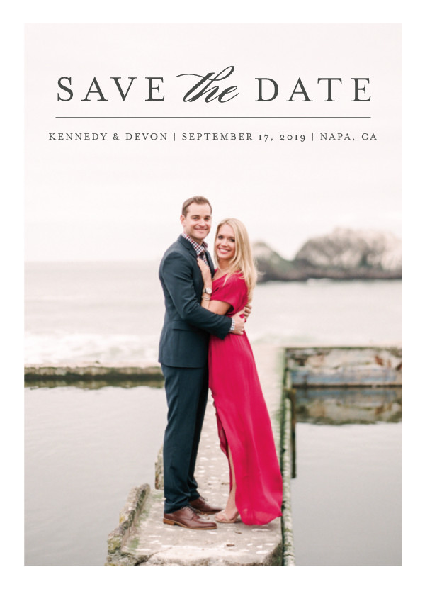'Classic Save The Date (Platinum)' Save the Date Card 'Classic Save The Date (Platinum)' Save the Date Card